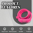 thumbnail image 4 of MELIVO Bike Lock,47.24" Motorcycle Lock,Cable Bicycle Lock Scooter Locks Anti Theft,Pink, 4 of 7