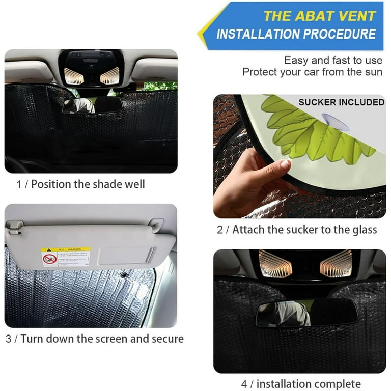 Foldable Car Windshield Sun Shade, Auto Sun Visor for UV Rays and Sun Heat Protection, Car Interior Accessories for Most Sedans SUV Truck, M Size - 59