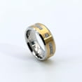thumbnail image 2 of GY Yellow Gold Plated AAA CZ Matte 8mm Titanium Steel Ring for Men Wedding Band Man Ring, 2 of 7