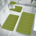 thumbnail image 2 of Tainini Clearance!!! Memory Foam Toilet Bath Mat Set for 4 Pcs Toilet Mats, Soft and Comfortable, Super Water Absorption, Non-Slip, Thick, Machine Wash and Easier to Dry for Bathroom(Green), 2 of 9
