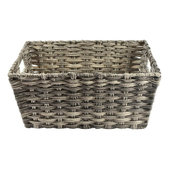 Gaveta Tejida Grande Home Home Gris 40X30X18 Cm