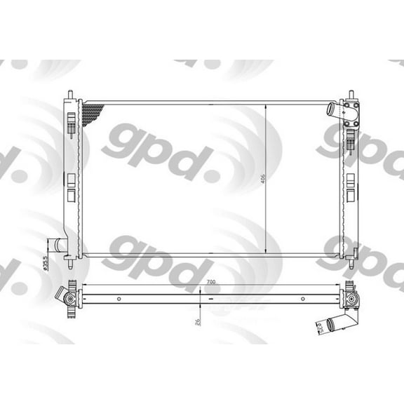 Radiator Fits select: 2007-2009 MITSUBISHI OUTLANDER, 2012-2013 MITSUBISHI LANCER RALLIART