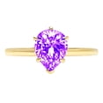 thumbnail image 7 of Solitaire Engagement Ring for Women - 2ct Natural Amethyst in 14K Yellow Gold Promise Ring, 7 of 7