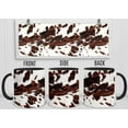 thumbnail image 3 of Cow Print Mug, 11 Ounces, Cute Cow Stuff, Coffee Mug, Cups, Brown Print, Stuff for Women, Cup for Cow Lovers (Black Handle), 3 of 6