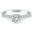 thumbnail image 2 of 14k White Gold Prong Diamond Band Accent Engmt Ring Size 7.5, 2 of 4