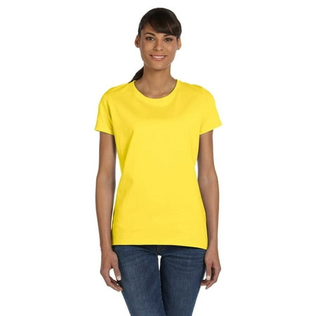 Branded Fruit of the Loom Ladies 5 oz HD Cotton T-Shirt - YELLOW - S (Instant Saving 5% & more on min