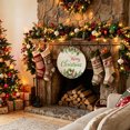 thumbnail image 2 of Welcome Sign for Front Door, Merry Christmas Round Metal Wall Art Wreaths, Holly Leaves Red Berries Xmas Pine Needles Outdoor Indoor Wall Hanging Sign for Porch Decor Housewarming Gifts 7.9 Inch, 2 of 8