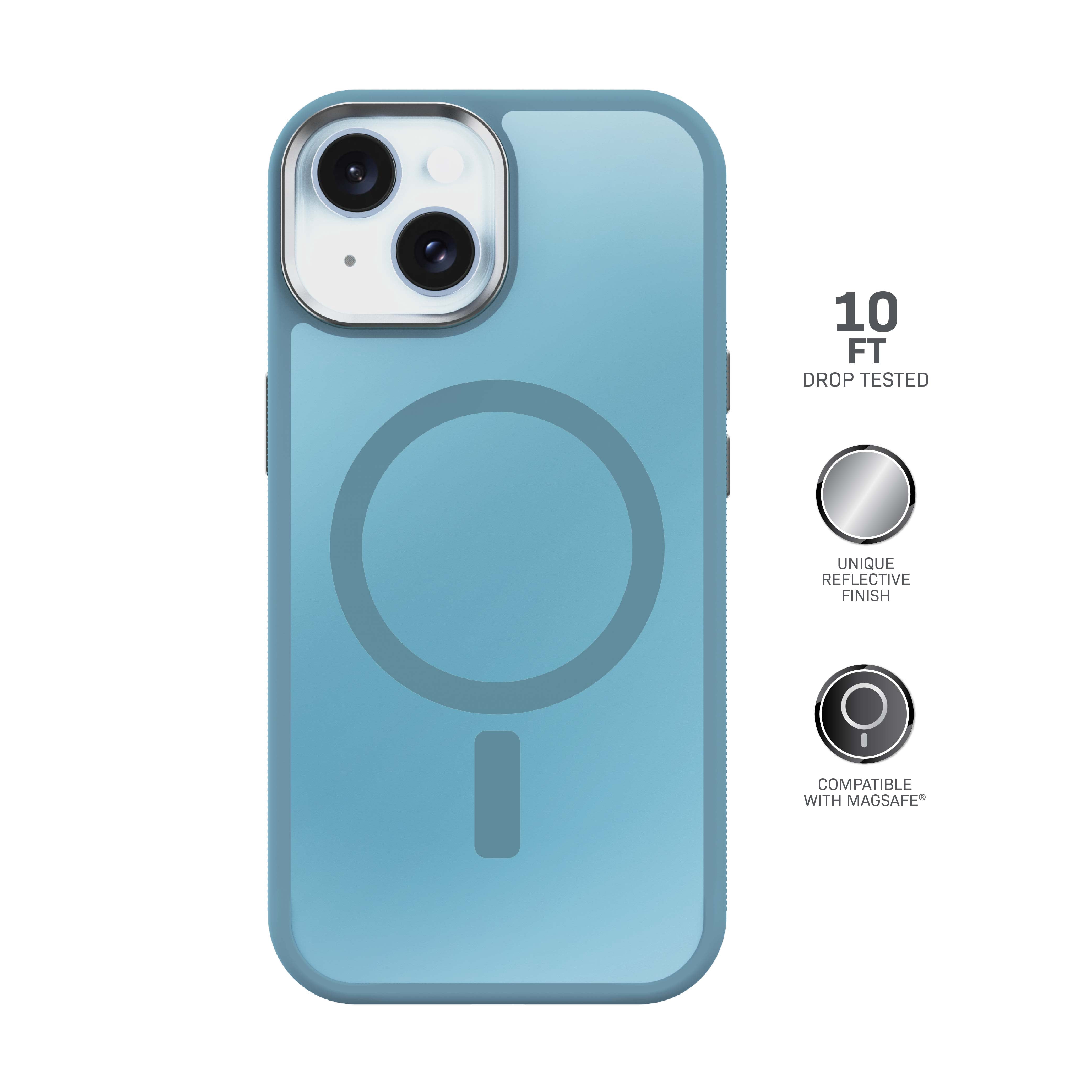 Body Glove Reflector Phone Case for iPhone 17e / 16e / 15 / 14 / 13, MagSafe Compatible - Metallic Seafoam