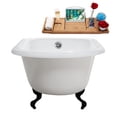 thumbnail image 4 of 48" Cast Iron R5101BL-CH Soaking Clawfoot Tub and Tray with External Drain in Polished Chrome and Matte Black Clawfeet, 4 of 11