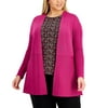 Anne Klein ELDERBERRY Women's Plus Size Monterey Open-Front Cardigan, US 0X