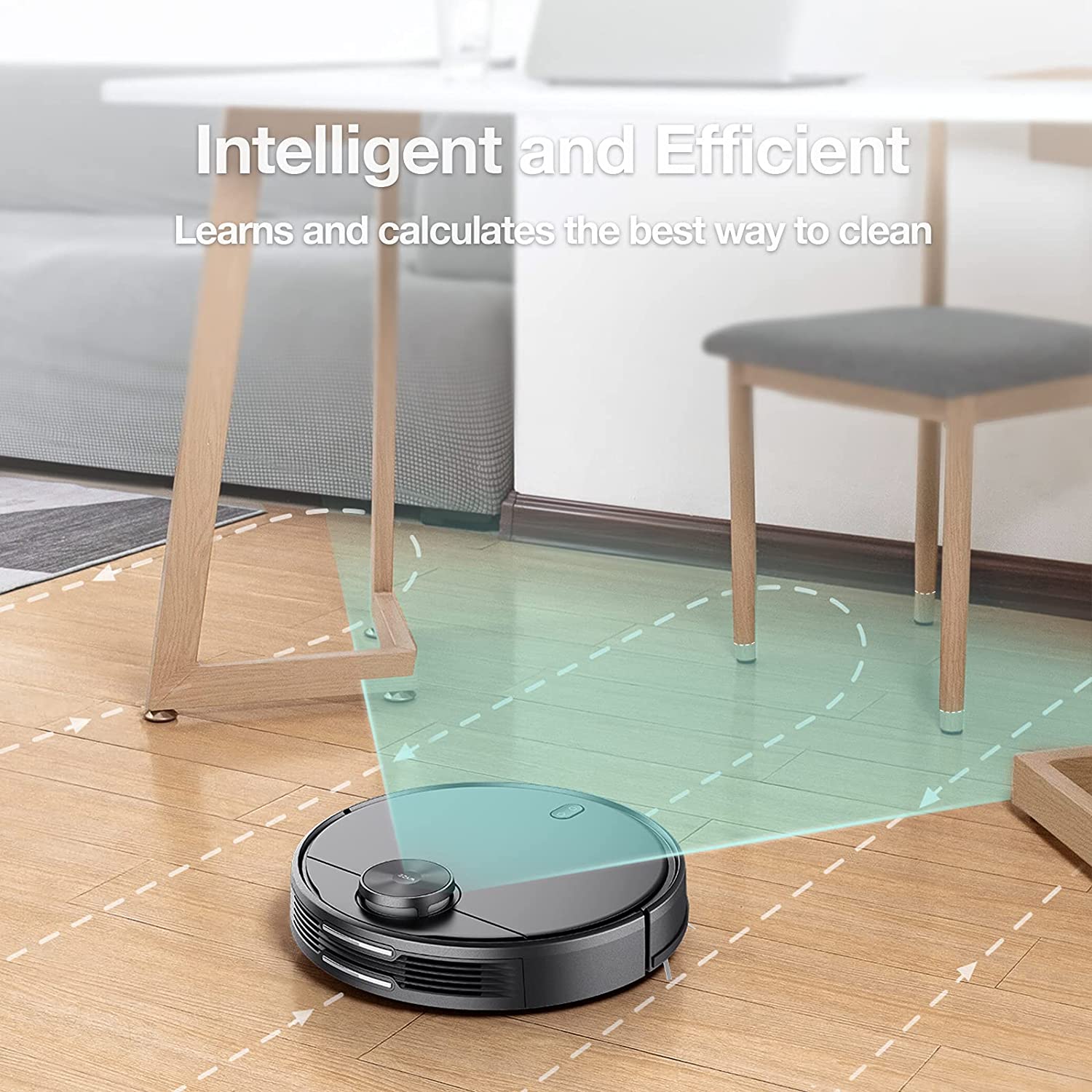 Wyze Robot Vacuum with LiDAR Room Mapping, 2,100Pa Strong Suction, Straight-line Movements, Virtual Walls, Ideal for Pet Hair, Hard Floors and Carpets, Wi-Fi Connected Robotic Vacuum & Self-Charging - image 8 of 8
