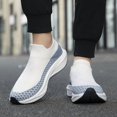 thumbnail image 5 of Men's Slip‑On Sock Style Running Sneakers, Stretch Knit Upper Athletic Shoes with Curved Thick Midsole for Daily Sports and Walking, 5 of 7