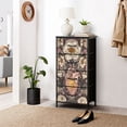 thumbnail image 6 of Gothic Dresser for Bedroom with 4 Storage Drawers Intricate Pink Heart Rose Soft Sepia Tones Dressers Chest of Drawers Steel Framed Fabric Closet Organizers for Dorm Entryway, 6 of 8