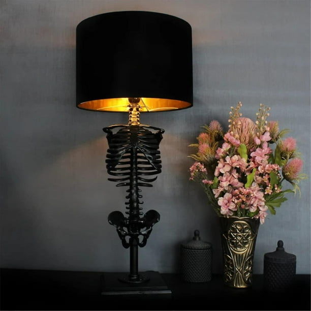 Tripod Lamp with High-Res Printed Shade, deals USCA plug, Halloween, Holiday, Death, Skeleton, Scarry