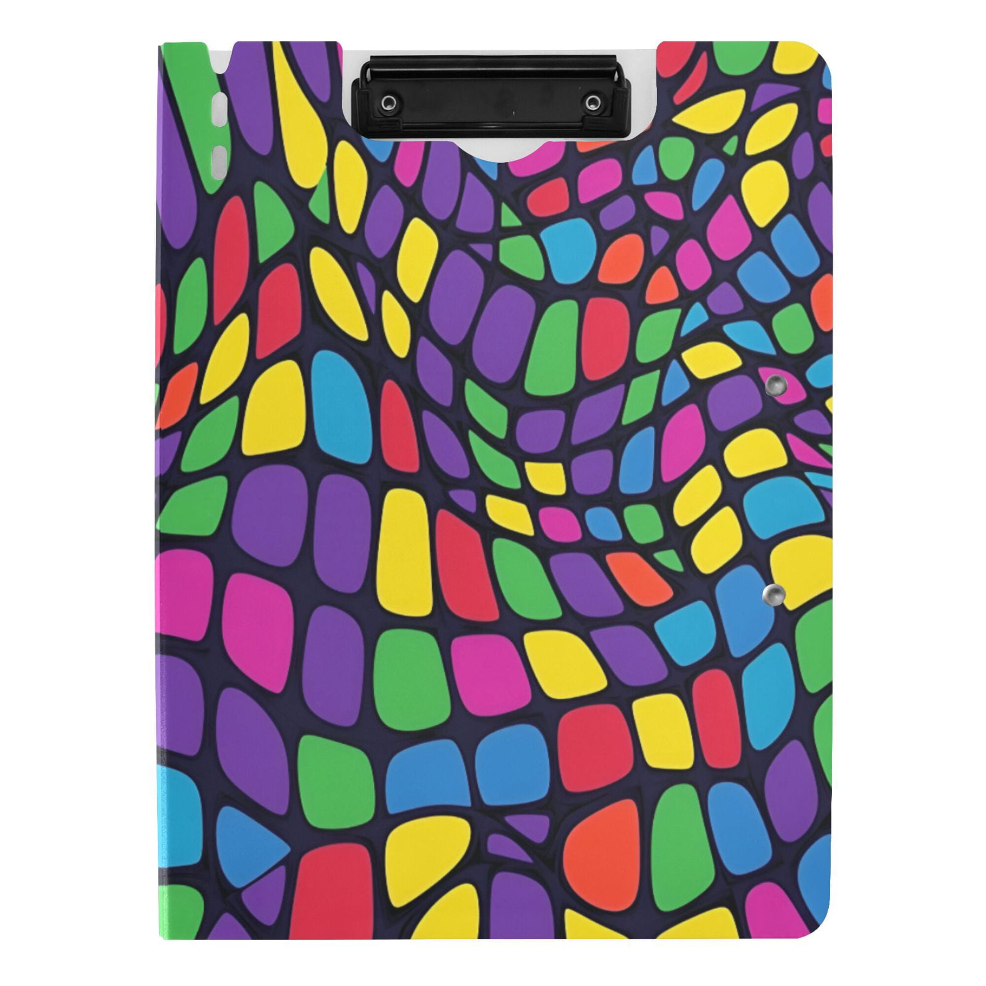 FORMRS A4 Clipboard Folder with Pen Holder Horizontal Foldable School Office Binder, Colorful Psychedelic