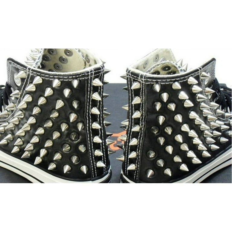 100-1000x DIY Punk Rock Silver Tone Cone Studs Spikes For Shoes