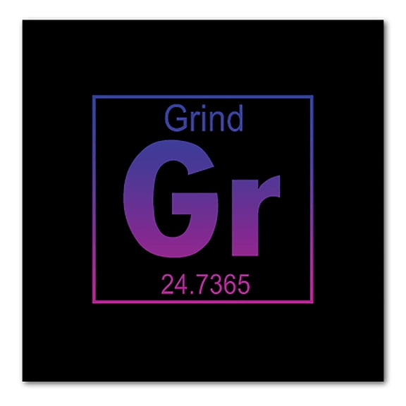DistinctInk Custom Bumper Sticker - 3" x 3" Decorative Decal - Black Background - Entrepreneur Grind GR Element