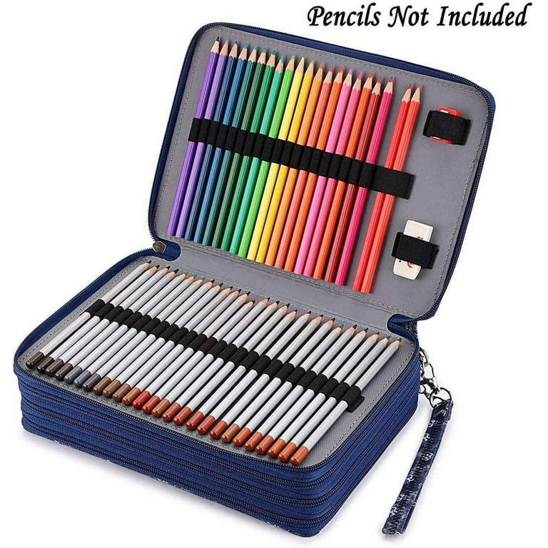 Colored Pencil Case- 200 Slots Pencil Holder Pen Bag Large Capacity Pencil  Organizer with Handle Strap Handy Colored Pencil Box - Pink 
