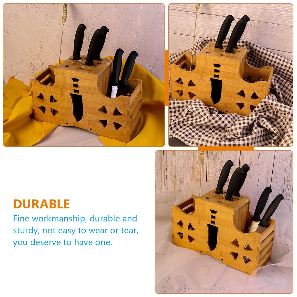 HINTRMENT Bamboo Kitchen Utensil Holder for Homeowners 1Pack 12.8X7.9X4.5In