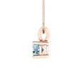 thumbnail image 2 of 0.5 ct Brilliant Round Cut Solitaire Natural Sky Blue Topaz 14k Rose Solid Gold Everyday Affordable Designer Necklace Pendant with 18" Chain, 2 of 6