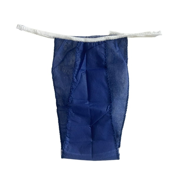 Minnieouse Bragas desechables de viaje de 100 Uds., ropa interior transpirable para Spa, bragas de masaje de Sauna elásticas no tejidas para Ropa interior Azul oscuro