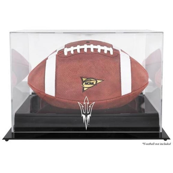 Collectible Arizona State Sun Devils Black Base Logo Football Display Case with Mirror Back