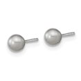 thumbnail image 2 of Auriga Fine Jewelry 925 Sterling Silver Rh-plated 4-5mm Grey Round FWC Pearl Post Stud Earrings for Women, 2 of 6