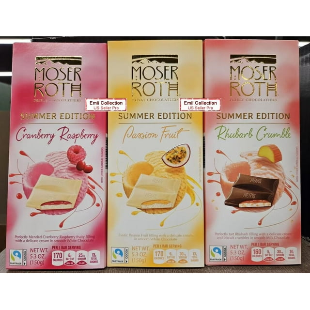 Moser Roth Summer Edition 3 Flavors Privat Chocolatiers Cranberry ...