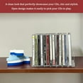 thumbnail image 5 of 2 Pcs Clear Acrylic CD Holder, DVD/CD Display Rack & CD Storage Box & Vinyl Record Storage Stand Holds up to 14 Standard CD Cases for Media Shelf Storage and Organization, 5 of 7