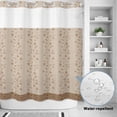 thumbnail image 2 of No Hook Shower Curtain, Pink Brown Floral Shower Curtains for Bathroom with See Through Top Window, Spring Flowers Waterproof & Washable Bath Curtain Standard 72"x72", 2 of 9