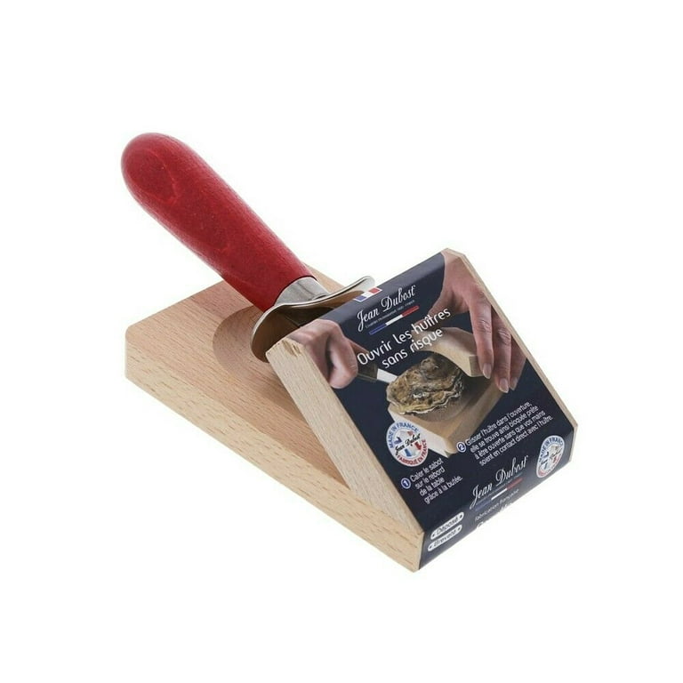Jean Dubost Pradel Oyster Knife & Wooden Holder Opener Set - Red 