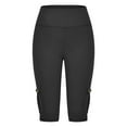 thumbnail image 4 of Women's Shorts Biker Shorts Women High Waisted Short Leggings Knee Length Womens Gym Workout Long Shorts,Black Women's Shorts XXXL, 4 of 6