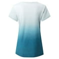 thumbnail image 5 of Ltctricy T Shirts for Women Trendy Summer V Neck Short Sleeve Gradient Tee Tops Casual Loose Blouses, 5 of 7