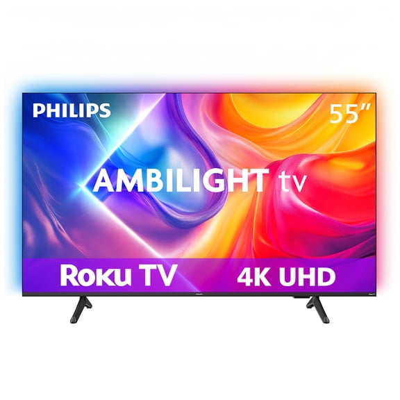 Pantalla Philips AMBILIGHT 55 Pulgadas 4K UHD LED Roku TV 55PUL7875/F8S