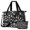 Alien and UFO Black Pattern-2, variant on Alien Head and UFO Deep Black Pattern Gym Duffel Bag 2 Piece Set, Carry on Luggage with Shoe Compartment & Toiletry Bag, Waterproof Oxford Gifts for Women Men,18.5 X 8.7 X 14.2 Inches