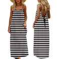 thumbnail image 2 of NTACZA Dresses for Women Striped Maxi Backless Cami Dress Ladies Spaghetti Strap Vacation Tie Back Sundress S, 2 of 9