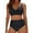 Black, variant on High Waisted Bikini Sets for Women Twist Front Tie Back 2 Piece Bathing Suit V Neck Ruched Swimsuits Bikinis