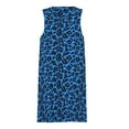 thumbnail image 3 of Blue Aesthetic Leopard Print Spring Summer Dresses for Women Fashion T-shirt Dress Casual Sleeveless Loose Sundress with Pockets, 3 of 5