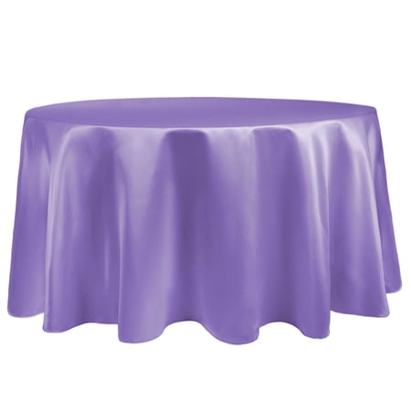 Ultimate Textile (2 Pack) Satin 126-Inch Round Tablecloth - for Wedding Special Event or Banquet use Violet Purple