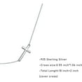 thumbnail image 2 of 925 Sterling Silver Sideways Cross Pendant Necklace for Women, 2 of 11