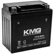 KMG YTX14L-BS Battery Compatible with Harley-Davidson 883 XL, XLH (Sportster) 2004-2012 Sealed Maintenance Free 12V High Performance SMF OEM Replacement Powersport Motorcycle ATV Snowmobile Watercraft