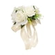 thumbnail image 2 of Ramo de novia artificial para novia, arreglo de ramo de novia para fiesta Blanco, 2 of 8