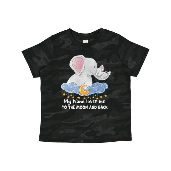 Inktastic My Nana Loves Me to the Moon and Back Elephant Family Boys or Girls Toddler T-Shirt