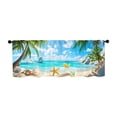 thumbnail image 2 of Tropical Beach Ocean Seashell Starfish Window Valance Curtain,Light Filtering Washable Coastal Short Kitchen Valance Curtain for Home,Cafe Decor, 2 of 6