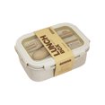 thumbnail image 1 of Antqov Straw Japanese Style Bento Box Popular Student Lunch Box Plastic Microwave Oven Lunch Box Low Lunch Box for Office Workers, Home Accessories, 1 of 9