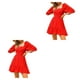 thumbnail image 3 of Guardurnaity Mujer verano sin espalda Sexy fuera del hombro vestido playa caminar senderismo niñas vestidos casuales poliéster señoras ropa de Rojo S 2piezas, 3 of 6