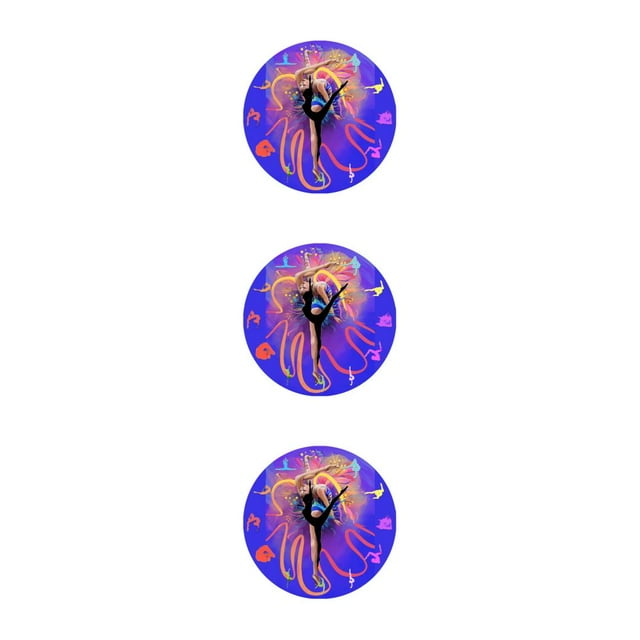 Justharion Horloge Murale Ronde Moderne Silencieuse et Durable Minuterie Précise pour Toute Pièce Clavier de Musique Ronde Horloge Murale Ballet 5 3Set