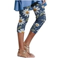 thumbnail image 3 of TaTaai Spring Faux Denim Print Yoga Pants for Women High Waist Tight Fit 3/4 Length Leggings Breathable Casual Workout Trousers for Daily Gift, 3 of 7
