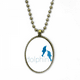 thumbnail image 1 of Blue Ocean dócil dos delfines Collar Colgante de cadena vintage Colección de joyas colgantes Unbranded M, 1 of 3