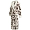 thumbnail image 2 of Richie House Women's Long Hooded Robe Plush Soft Warm Fleece Elegant Lounger Collar Style Bathrobe Housecoat Sleepwear for Ladies RHW2882, 2 of 3